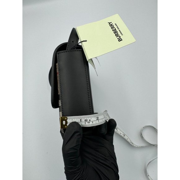 Burberry Hampshire Canvas Compact Leather Check Pattern Shoulder/Crossbody Bag A - Picture 14 of 16